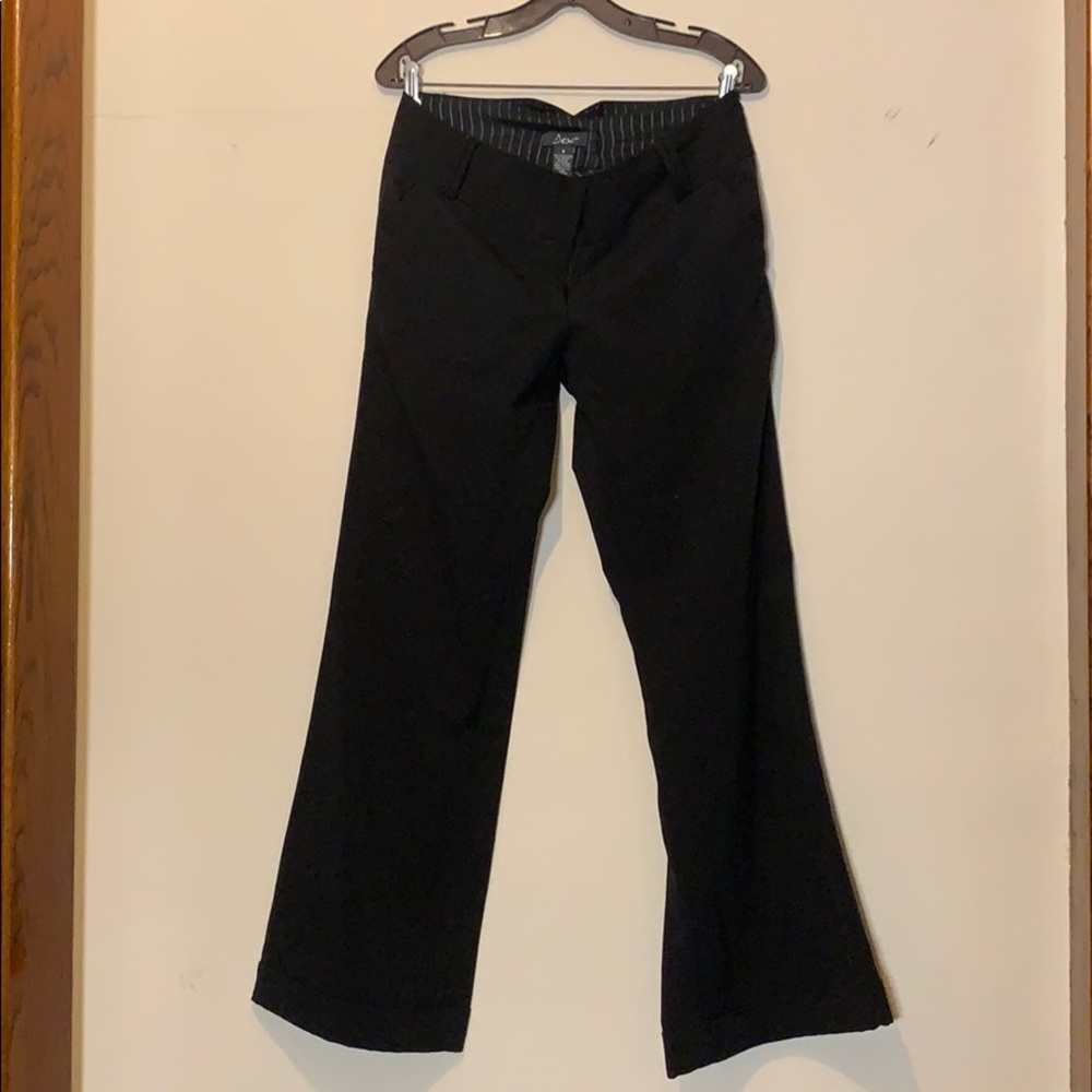 Black Dex wide-legged cuffed dress pants, 8